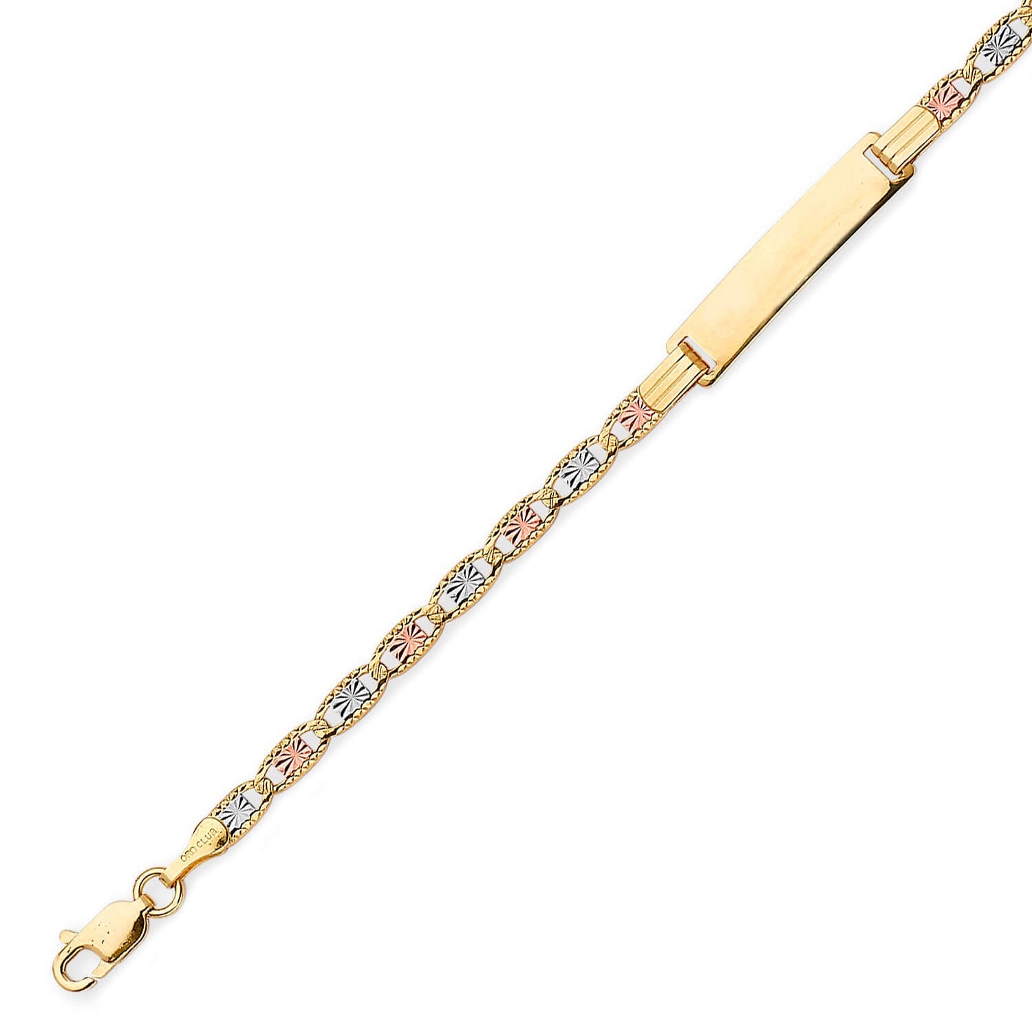 Valentino Kids ID Bracelet In 14K Tri-Color Gold