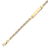 Valentino Kids ID Bracelet In 14K Tri-Color Gold