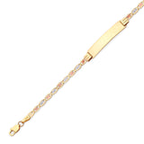 Valentino Kids ID Bracelet In 14K Tri-Color Gold