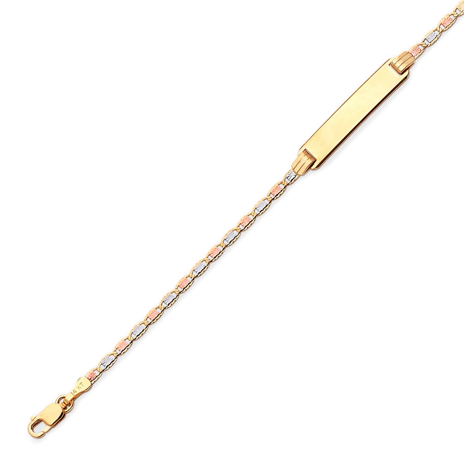 Valentino Kids ID Bracelet In 14K Tri-Color Gold