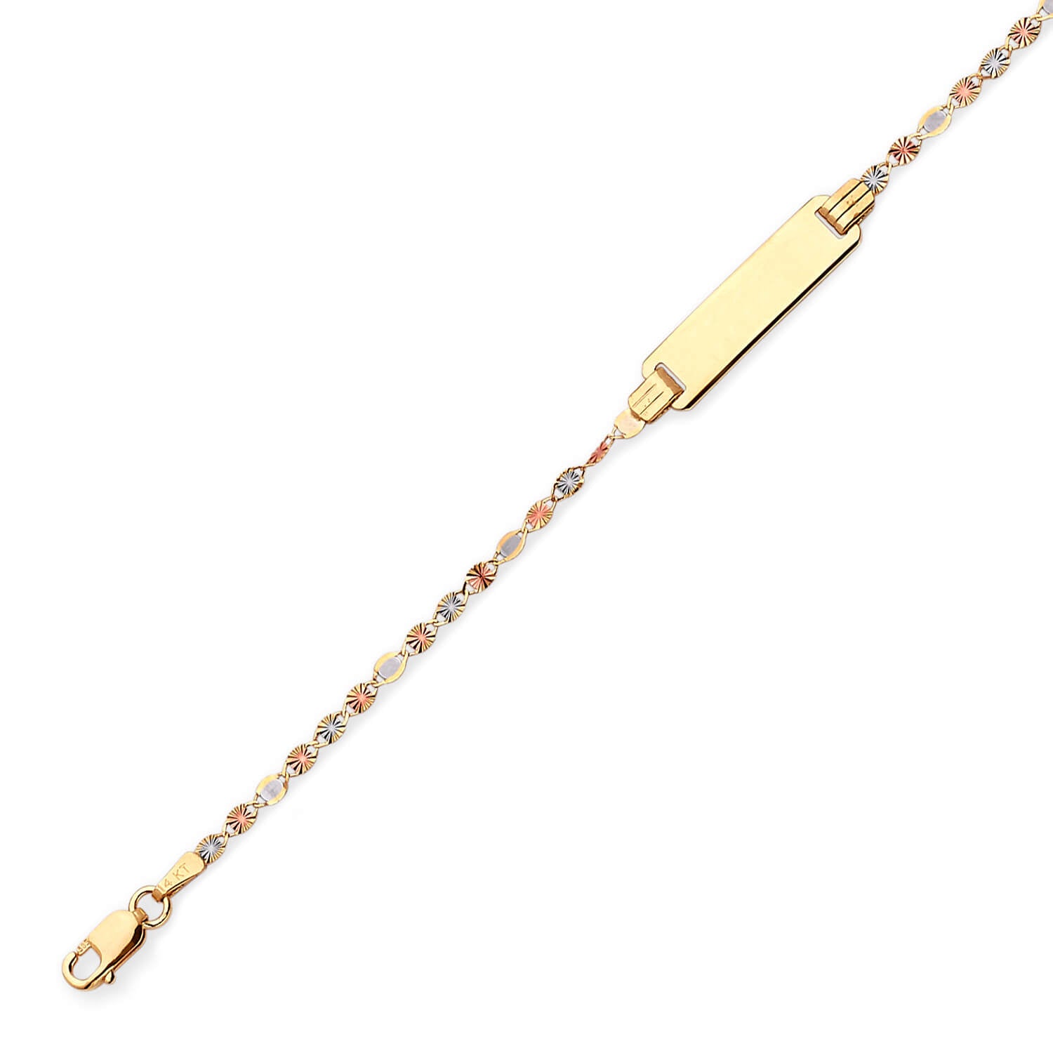 Valentino Kids ID Bracelet In 14K Tri-Color Gold