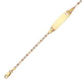 Valentino Kids Heart Border ID Bracelet In 14K Tri-Color Gold