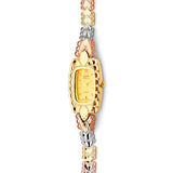 Oval Shape Ladies Watch in 14K Tri-Color Gold