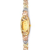 Oval Shape Ladies Watch in 14K Tri-Color Gold