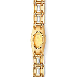 White CZ Oval Shape Ladies Watch in 14K Gold