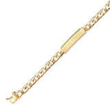 Cuban Kids Border ID Bracelet In 14K Gold
