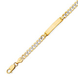 Cuban Kids ID Bracelet In 14K Two-Tone Gold