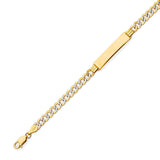Cuban Kids ID Bracelet In 14K Two-Tone Gold