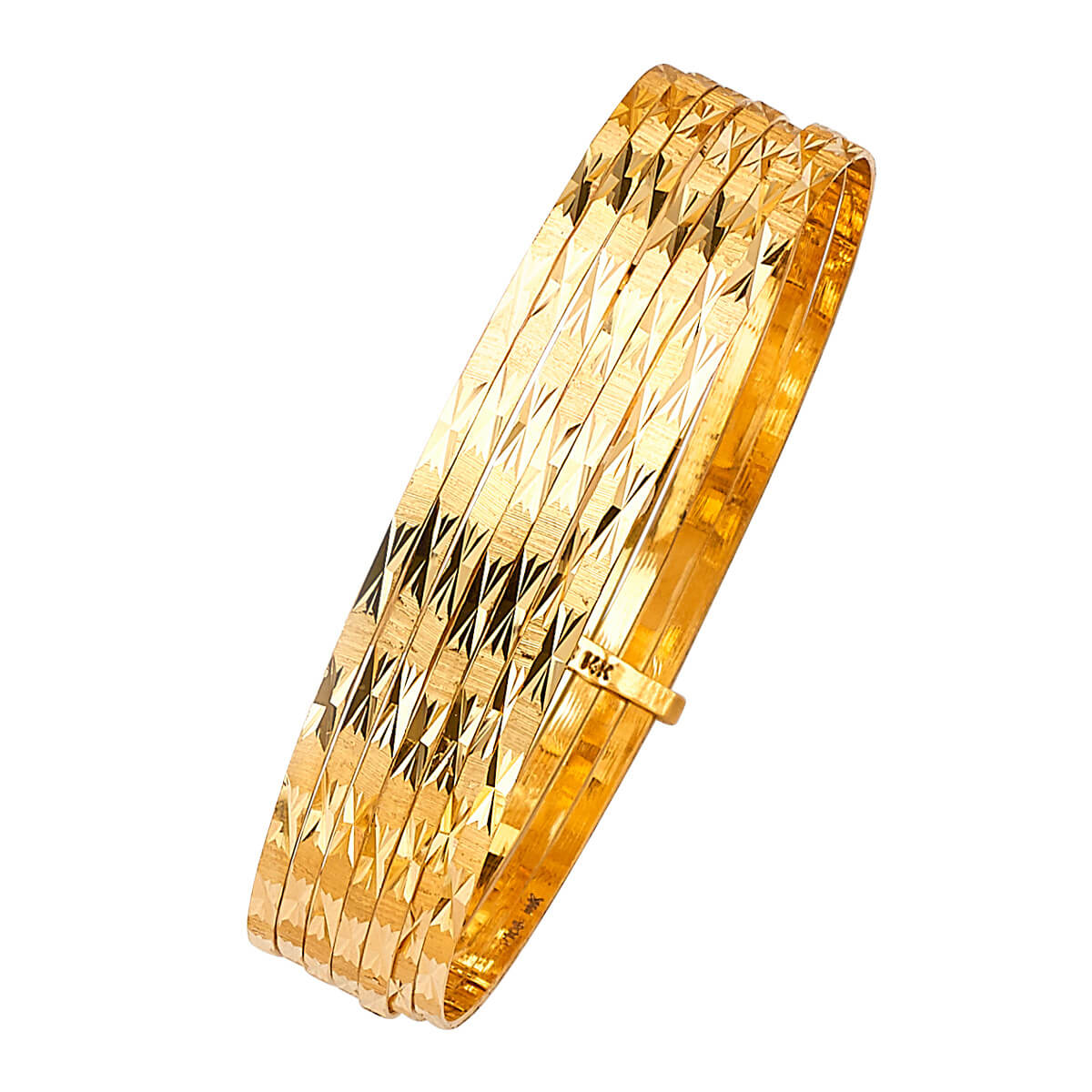 Star Solid Girls 7-Day Single Bangle in 14K Gold