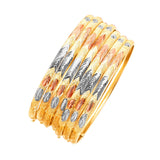 Flexible Ladies 7-Day Bangle in 14K Tri-Color Gold