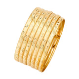 Star Flexible Ladies 7-Day Bangle in 14K Gold