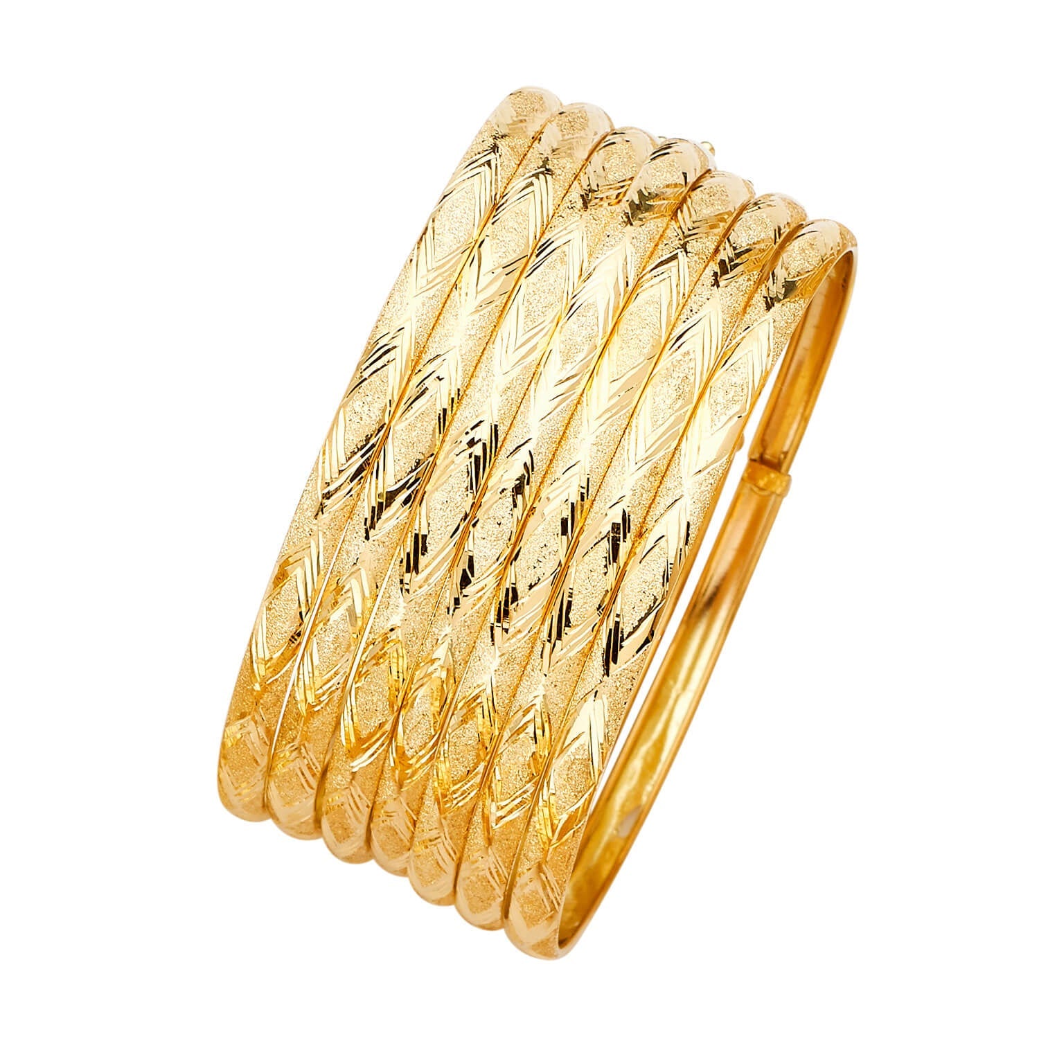 Flexible Ladies 7-Day Bangle in 14K Gold