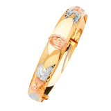 Adjustable Guadalupe Ladies Bangle in 14K Tri-Color Gold