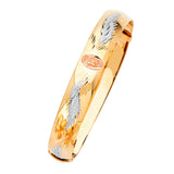 Adjustable Guadalupe Ladies Bangle in 14K Tri-Color Gold