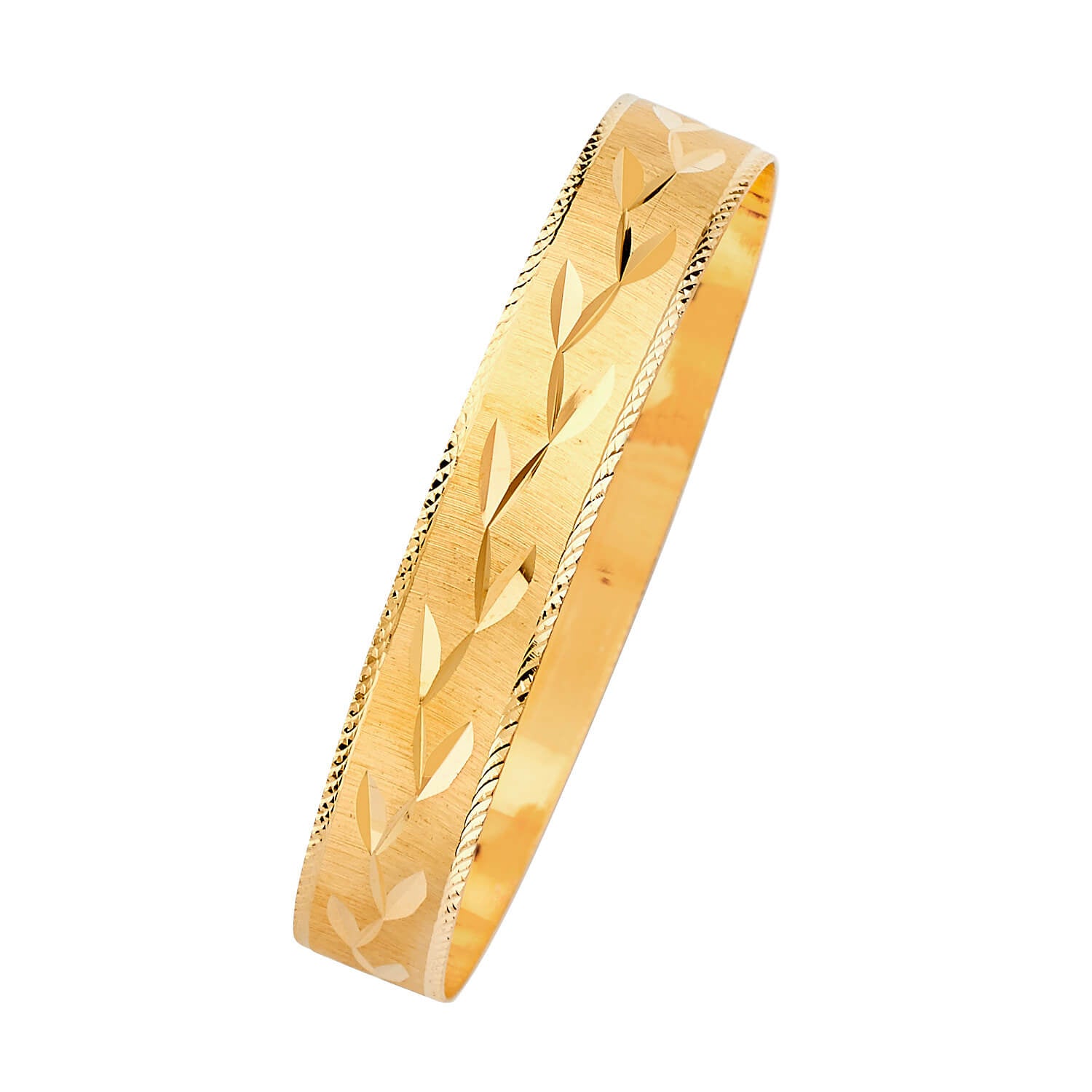 Solid Ladies Bangle in 14K Gold