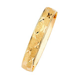 Star Solid Ladies Bangle in 14K Gold