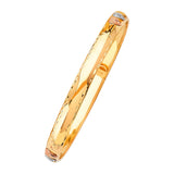 Heart Flexible Ladies Bangle in 14K Tri-Color Gold
