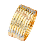Flexible Ladies 7-Day Bangle in 14K Tri-Color Gold