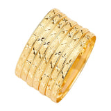 Star Solid Ladies 7-Day Bangle in 14K Gold