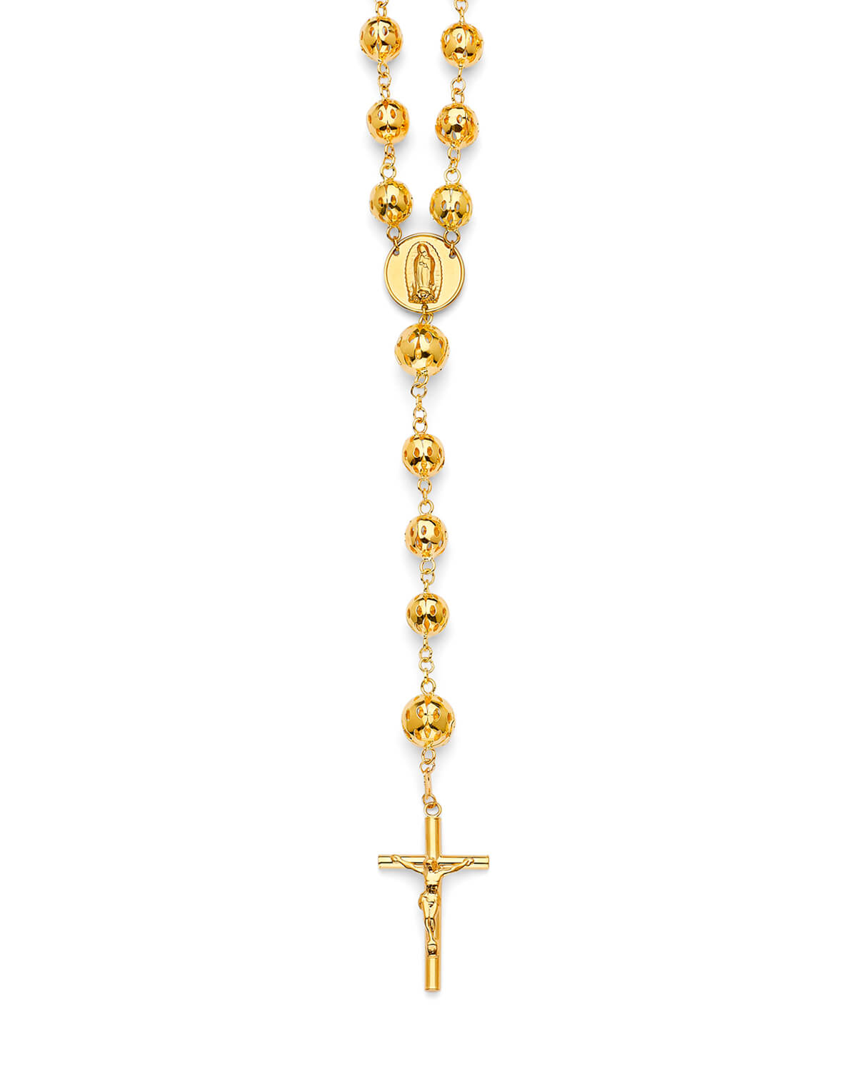 Crucifix Five-Decade Rosary Necklace in 14K Gold
