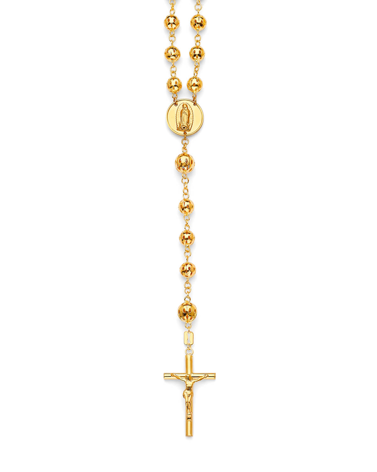 Crucifix Five-Decade Rosary Necklace in 14K Gold