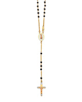 Crucifix Five-Decade Rosary Necklace in 14K Tri-Color Gold