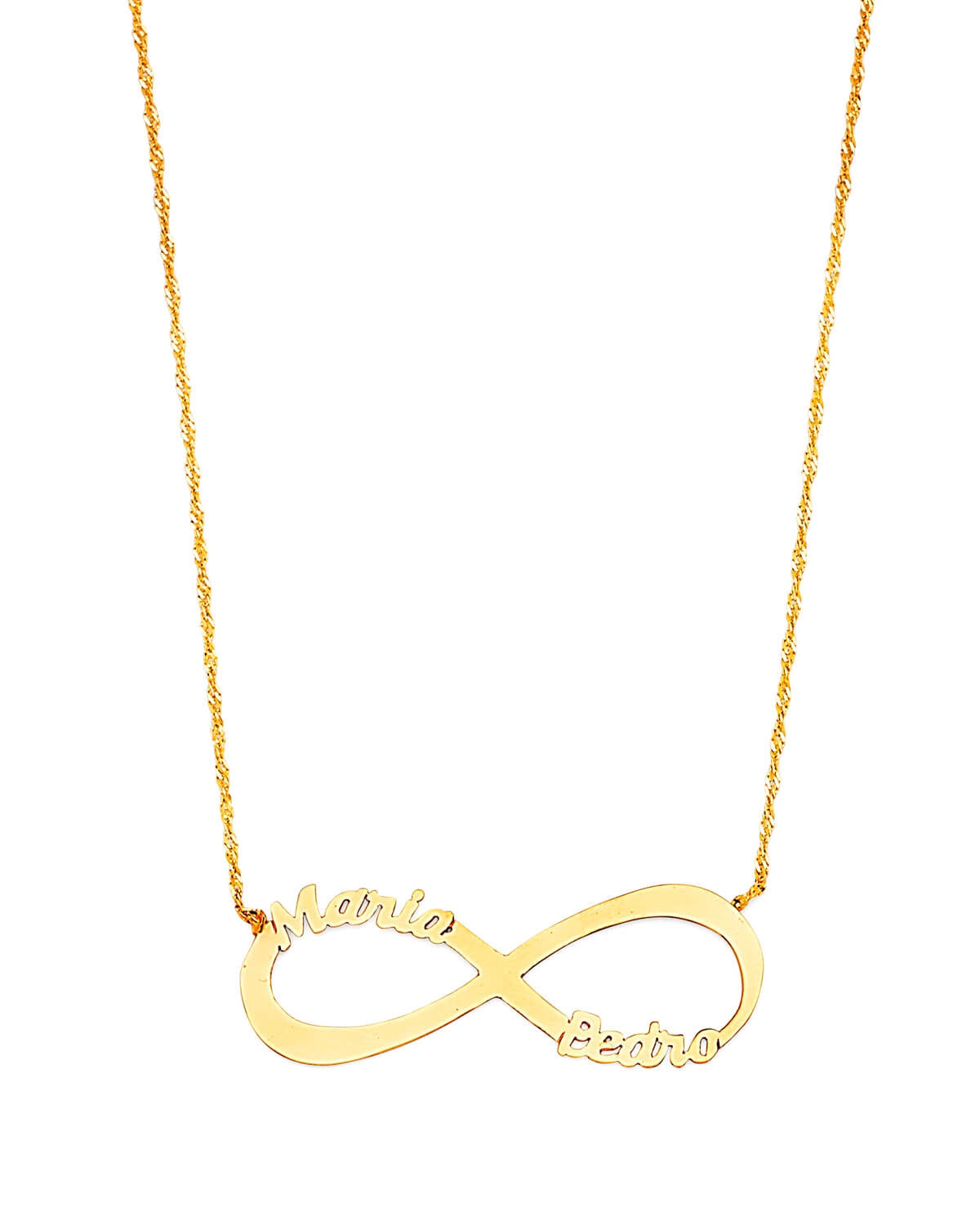 Infinity Personalized Charm Necklace in 14K Gold