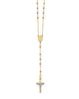 Crucifix Five-Decade Rosary Necklace in 14K Tri-Color Gold