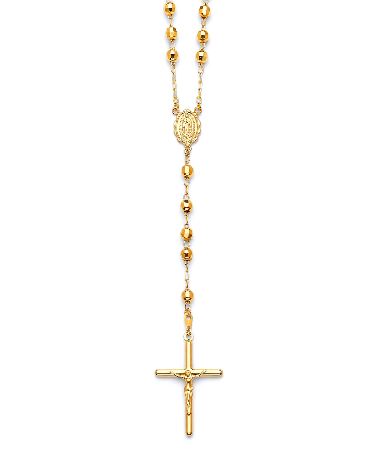 Crucifix Five-Decade Rosary Necklace in 14K Gold