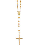 Crucifix Five-Decade Rosary Necklace in 14K Gold