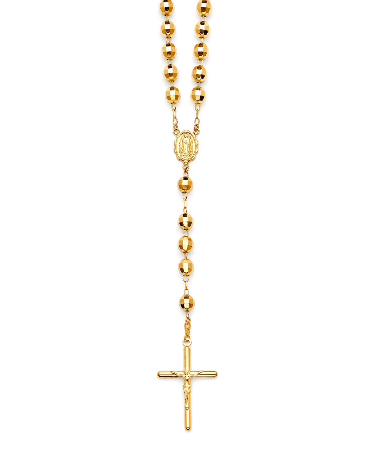 Crucifix Five-Decade Rosary Necklace in 14K Gold