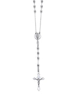 Crucifix Five-Decade Rosary Necklace in 14K White Gold
