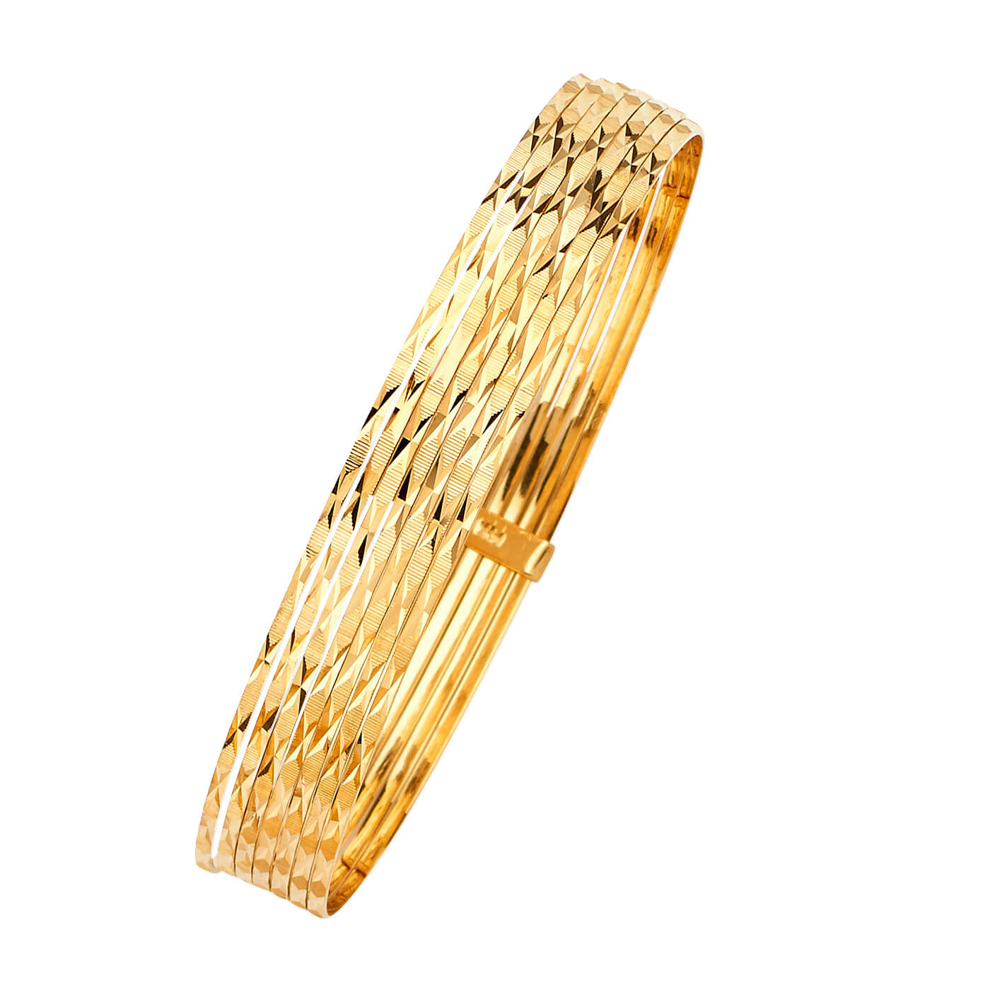 Solid Ladies 7-Day Single Bangle in 14K Gold