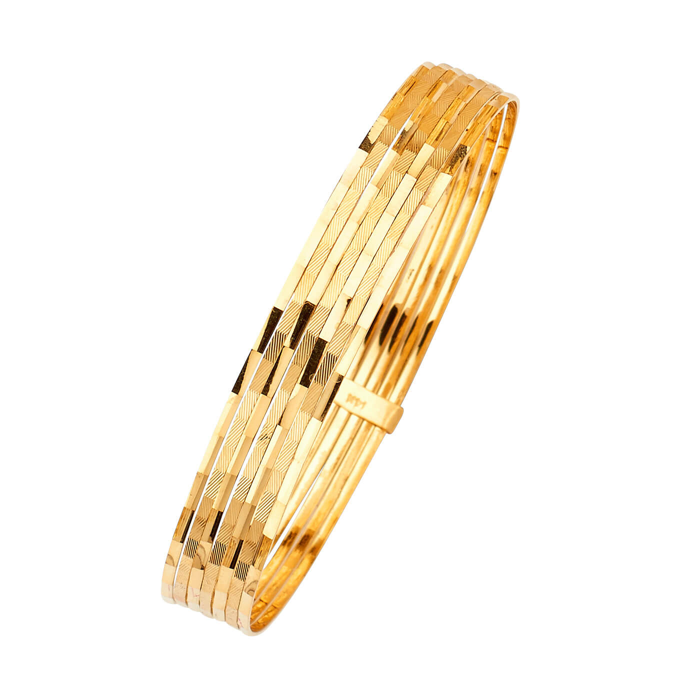 Solid Ladies 7-Day Single Bangle in 14K Gold