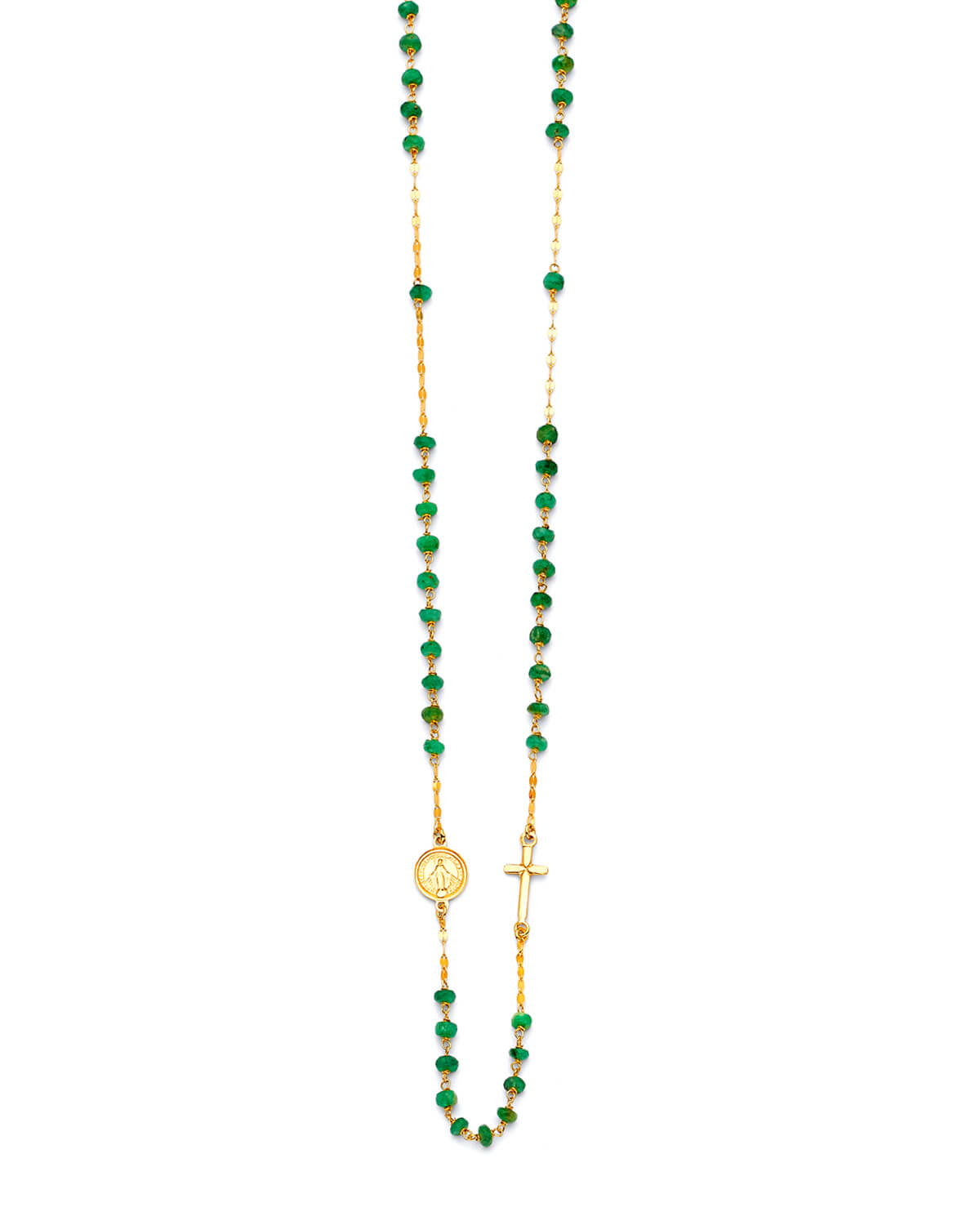 Cross Rosary Necklace in 14K Gold
