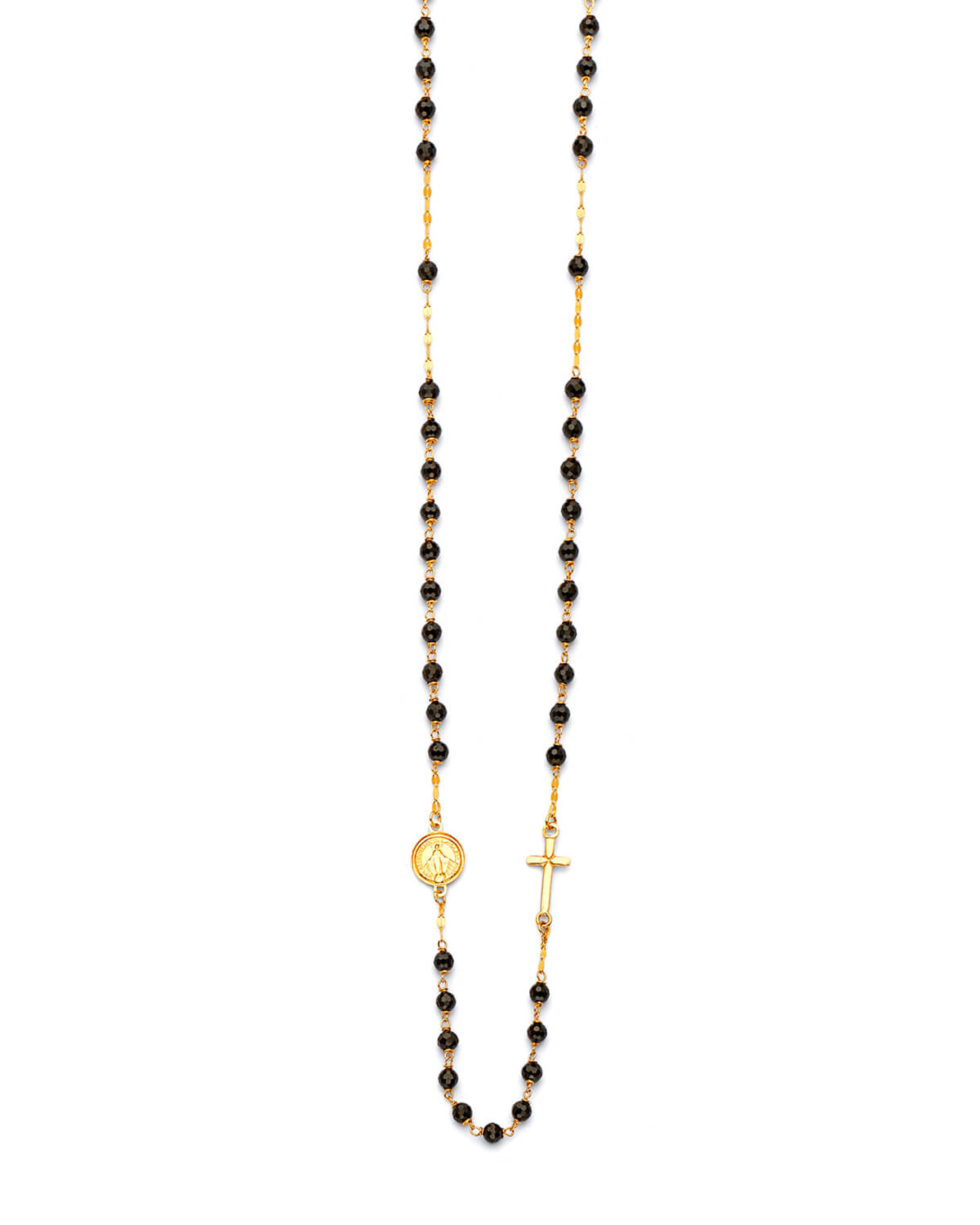 Cross Rosary Necklace in 14K Gold