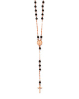 Cross Five-Decade Rosary Necklace in 14K Rose Gold
