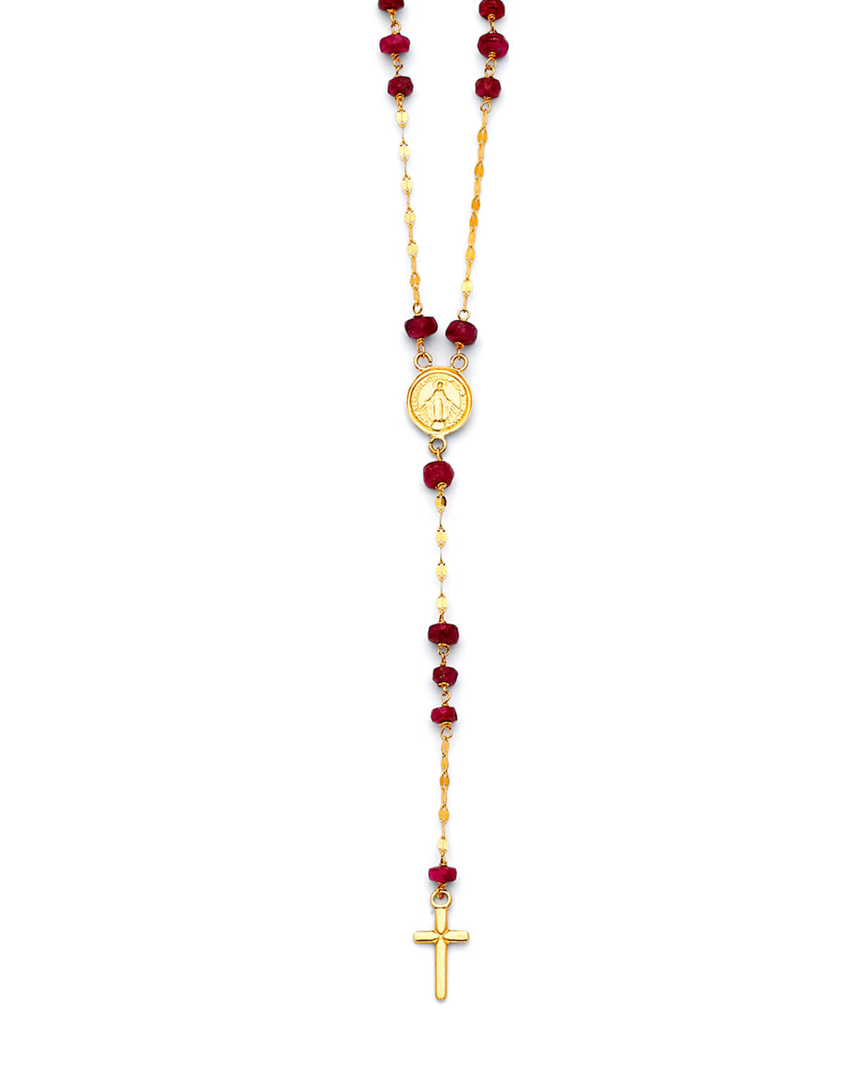 Cross Five-Decade Rosary Necklace in 14K Gold