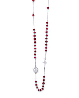 Cross Rosary Necklace in 14K White Gold