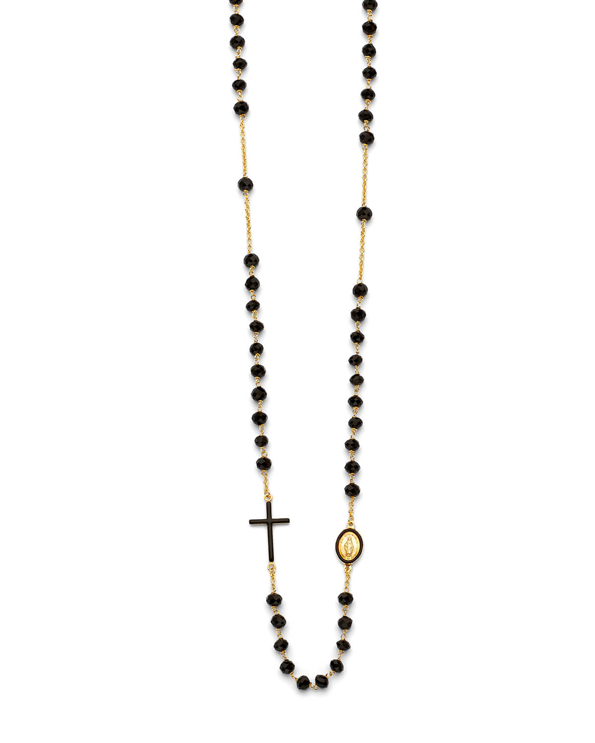 Cross Rosary Necklace in 14K Gold