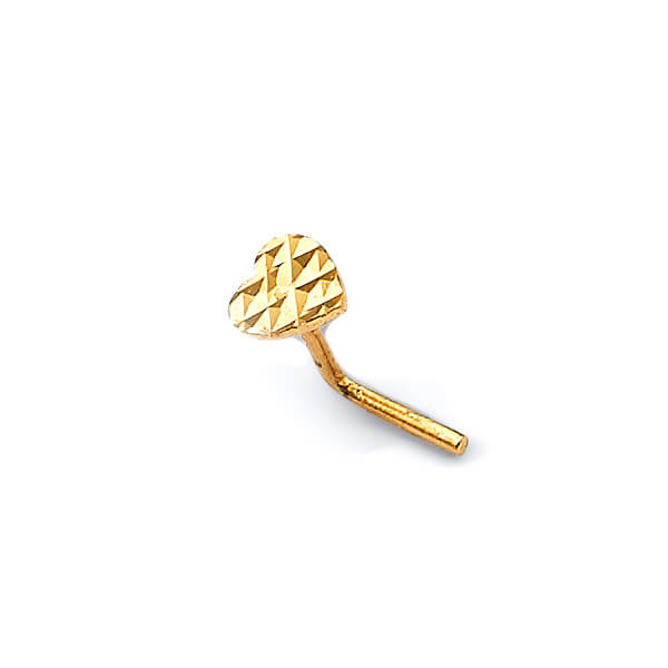 Heart Nose Ring in 14K Gold