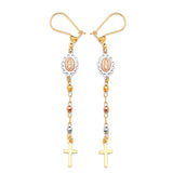 Guadalupe Tassel Earrings in 14K Tri-Color Gold