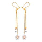Guadalupe Tassel Earrings in 14K Tri-Color Gold