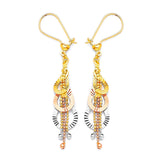 Tassel Earrings in 14K Tri-Color Gold