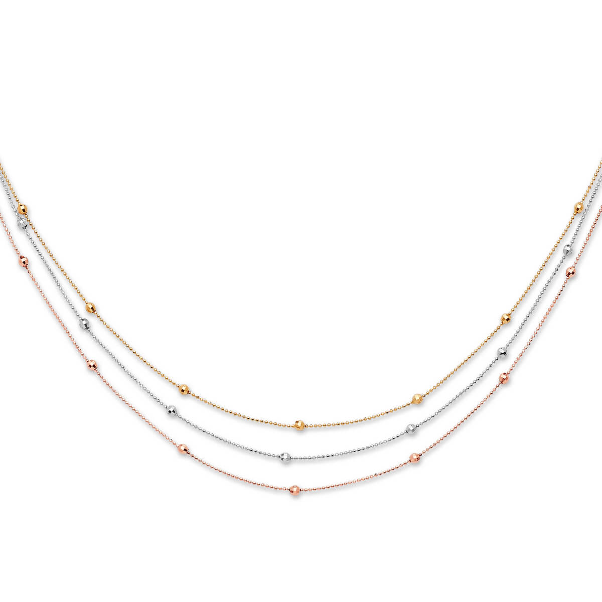 Fancy Necklace in 14K Tri-Color Gold
