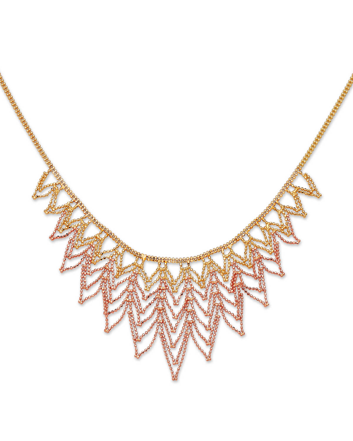 Fancy Necklace in 14K Two-Tone Gold