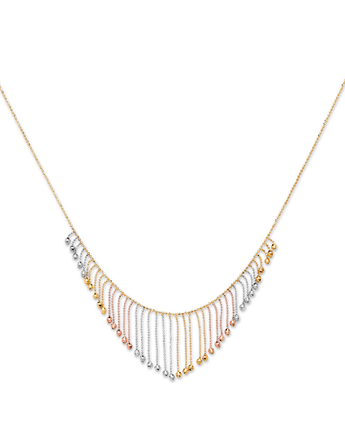 Fancy Necklace in 14K Tri-Color Gold