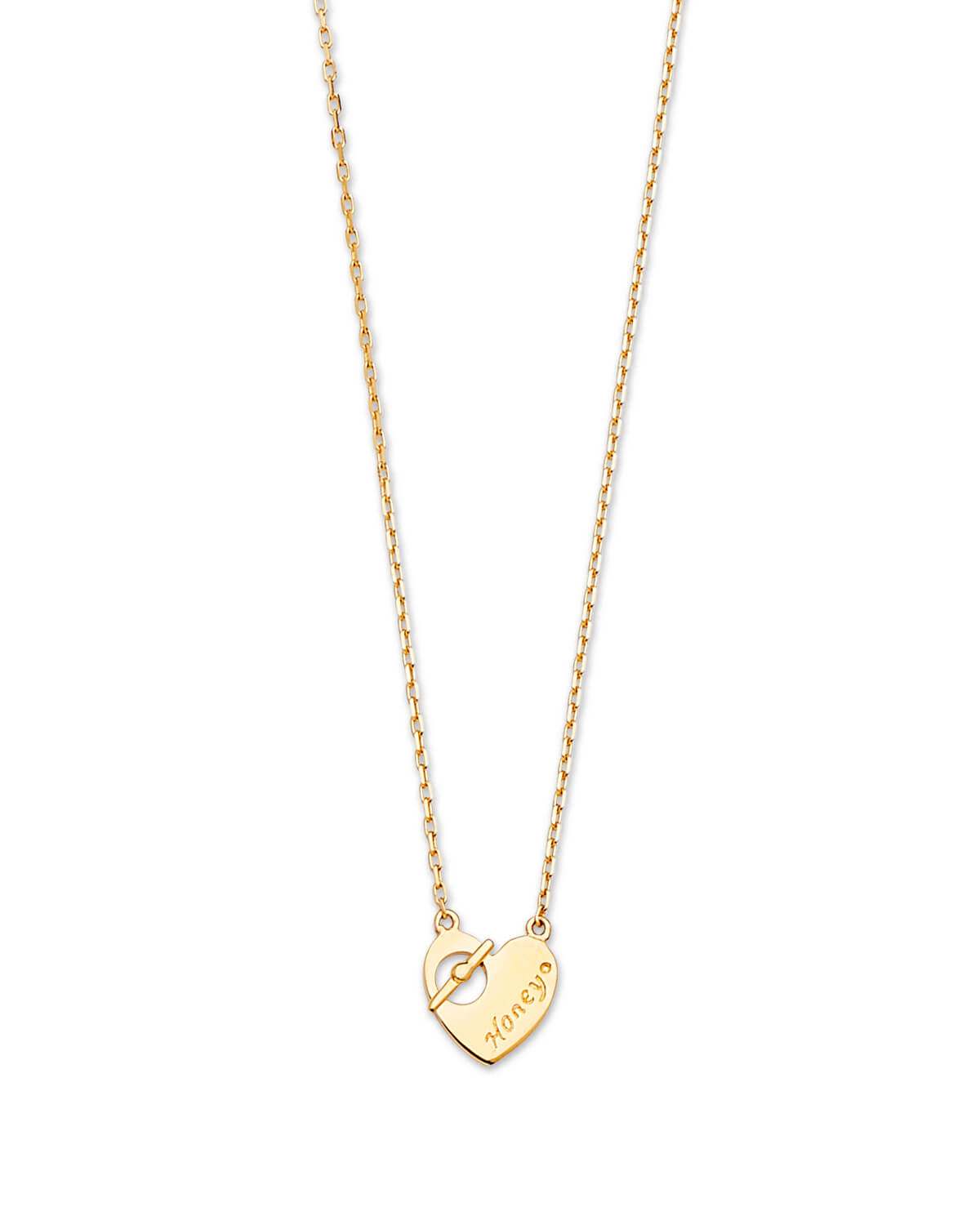 Adjustable Heart Charm Necklace in 14K Gold