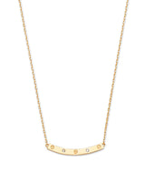 Adjustable White CZ Charm Necklace in 14K Gold