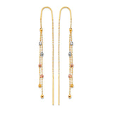 Tassel Earrings in 14K Tri-Color Gold